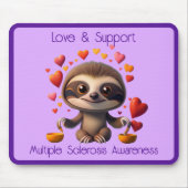 Niedlich MS Baby Sloth umgeben von ♥️ Mousepad (Vorne)
