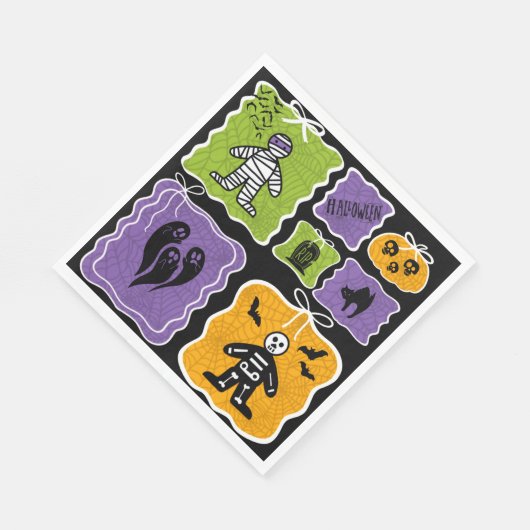 Niedlich Mummy Coquette Halloween Serviette (Ecke)