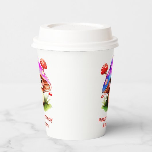 Niedlich Mushroom Geburtstag Pappbecher (Links)