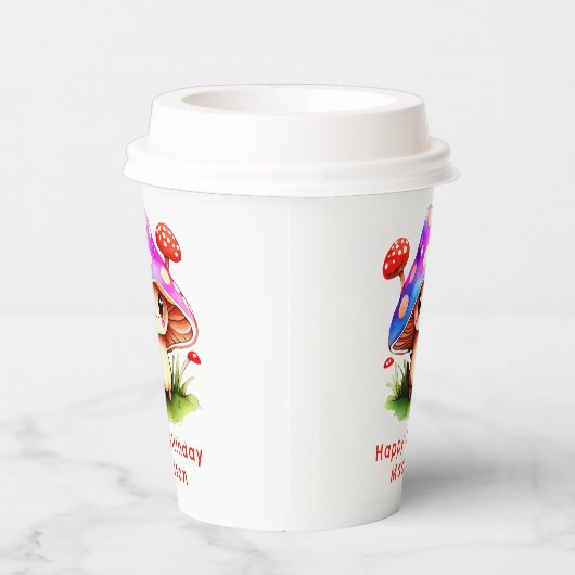 Niedlich Mushroom Geburtstag Pappbecher (Rechts)