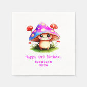 Niedlich Mushroom Geburtstag Serviette (Vorderseite)