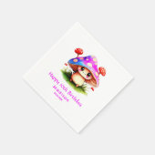 Niedlich Mushroom Geburtstag Serviette (Ecke)