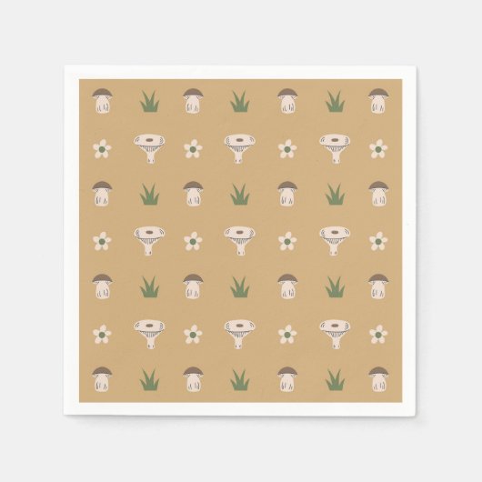 Niedlich Mushroom Pattern Napkins Serviette (Vorderseite)