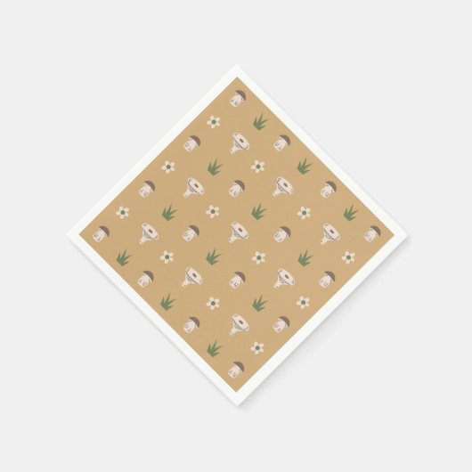 Niedlich Mushroom Pattern Napkins Serviette (Ecke)