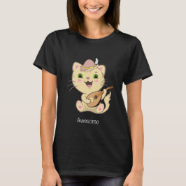 Niedlich Musical Ginger Caramel Tabby Cat T - Shir T-Shirt