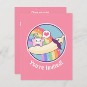 Niedlich Mustache Banana Geburtstagsparty Einladun Einladung (Vorne/Hinten)