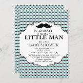 Niedlich Mustache Bash Boys Babydusche Einladung (Vorne/Hinten)