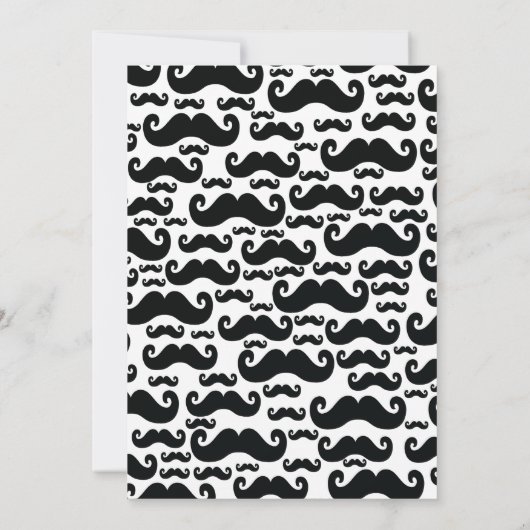 Niedlich Mustache Bash Boys Babydusche Einladung (Rückseite)