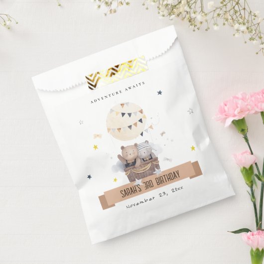Niedlich Mute Teddy Hot Air Ballon Kindergeburtsta Geschenktütchen (Versiegelt)