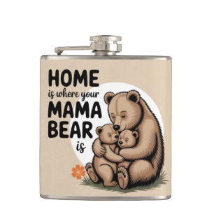 Niedlich Mütter Day Mama Bear Flachmann