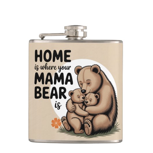 Niedlich Mütter Day Mama Bear Flachmann (Vorderseite)