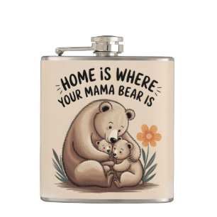 Niedlich Mütter Day Mama Bear Flachmann