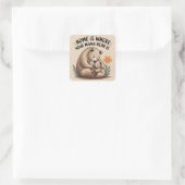 Niedlich Mütter Day Mama Bear Quadratischer Aufkleber (Tasche)