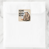 Niedlich Mütter Day Mama Bear Quadratischer Aufkleber (Tasche)