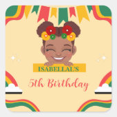 Niedlich nach Regenbogen afrikanische Amerikanerin Quadratischer Aufkleber (Vorderseite)