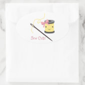 Niedlich nähen ovaler aufkleber (Tasche)