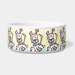 Niedlich Naive Cartoon Dog Watercolor Napf