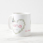 Niedlich Nana Heart Hummingbird Green Ruby Red Kaffeetasse (Vorderseite Links)