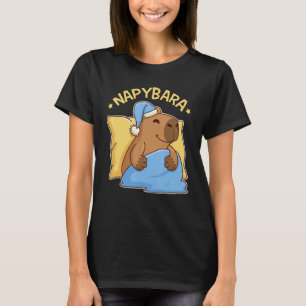 Niedlich Napping Capybara Pajama Nappybara T-Shirt