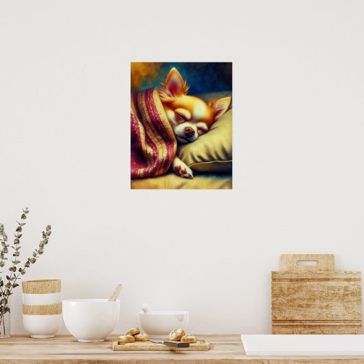 Niedlich Napping Chihuahua Poster (Küche)