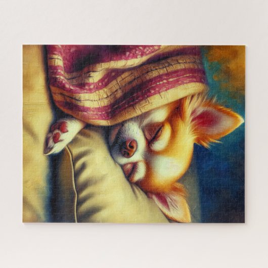 Niedlich Napping Chihuahua Puzzle (Horizontal)