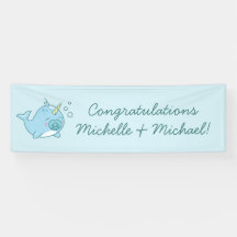 Niedlich Narwhal Baby Shower Kawaii Blue Boy