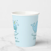 Niedlich Narwhal Baby Shower Kawaii Blue Boy Pappbecher (Links)