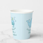 Niedlich Narwhal Baby Shower Kawaii Blue Boy Pappbecher (Rechts)