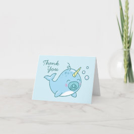 Niedlich Narwhal Baby Shower Kawaii Danke Blue Boy