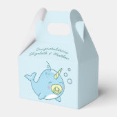 Niedlich Narwhal Baby Shower Kawaii Geschenkschachtel (Rückseite)