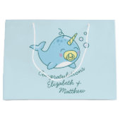 Niedlich Narwhal Baby Shower Kawaii Große Geschenktüte (Vorderseite)