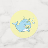 Niedlich Narwhal Baby Shower Kawaii Konfetti (Klein Vorderseite)