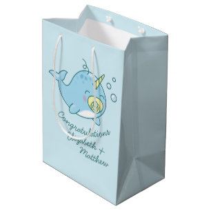 Niedlich Narwhal Baby Shower Kawaii Mittlere Geschenktüte