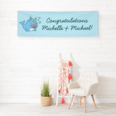 Niedlich Narwhal Baby Shower Kawaii Pink Girl Banner (Insitu)