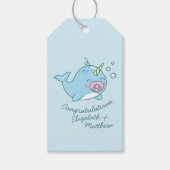 Niedlich Narwhal Baby Shower Kawaii Pink Girl Geschenkanhänger (Vorderseite)