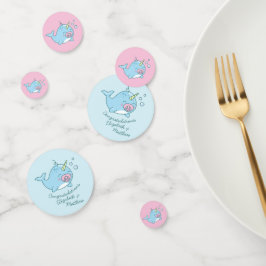 Niedlich Narwhal Baby Shower Kawaii Pink Girl Konfetti