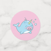 Niedlich Narwhal Baby Shower Kawaii Pink Girl Konfetti (Klein Vorderseite)