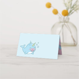 Niedlich Narwhal Baby Shower Kawaii Pink Girl Platzkarte