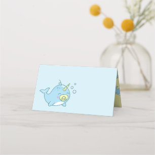 Niedlich Narwhal Baby Shower Kawaii Platzkarte