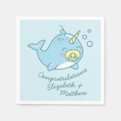 Niedlich Narwhal Baby Shower Kawaii Serviette (Vorderseite)