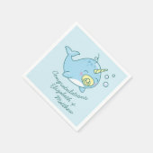 Niedlich Narwhal Baby Shower Kawaii Serviette (Ecke)