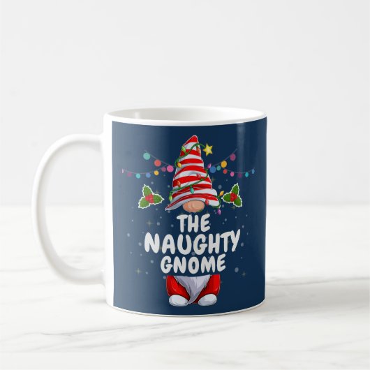 Niedlich Naughty Gnome Personalisierte Weihnachten Kaffeetasse (Links)