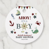 Niedlich Nautical Ahoy! Die Babydusche Geschenkanhänger (Vorderseite)