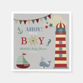 Niedlich Nautical Ahoy! Die Babydusche Serviette