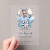 Niedlich Nautical Blue Boat Teddy Bear Boy Baby Du Acryleinladungen (Insitu (Handheld))