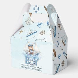 Niedlich Nautical Blue Boat Teddy Bear Boy Baby Du Geschenkschachtel