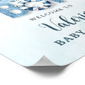 Niedlich Nautical Blue Boat Teddy Bear Boy Baby Du Poster (Ecke)