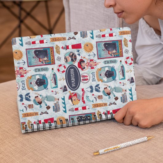 Niedlich Nautikblau-Meerschweinchen-Muster Notizblock