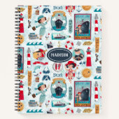 Niedlich Nautikblau-Meerschweinchen-Muster Notizblock (Vorderseite)