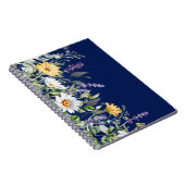 Niedlich Navy Blue Boho Wildblumen Notebook Journa Notizblock (Rechte Seite)
